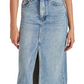 Steve Madden Women's Avani Front-Slit Denim Maxi Skirt Blue