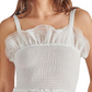 Steve Madden Rhiannon Smocked Tulle Top White