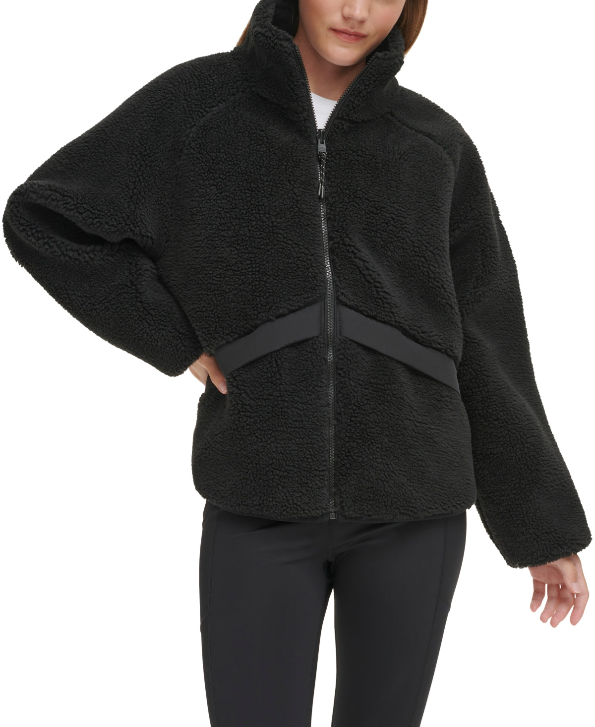 Calvin Klein Performance Womens Reversible Sherpa Jacket Black