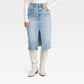 Light Wash High-Rise Denim Midi Skirt for Women - Size 10 Universal Thread