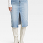 Light Wash High-Rise Denim Midi Skirt for Women - Size 10 Universal Thread