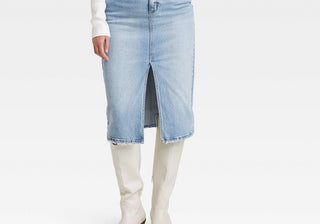 Light Wash High-Rise Denim Midi Skirt for Women - Size 10 Universal Thread