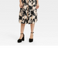 A New Day Beige Black Floral Midi Dress Women's Flutter Sleeve Size XS