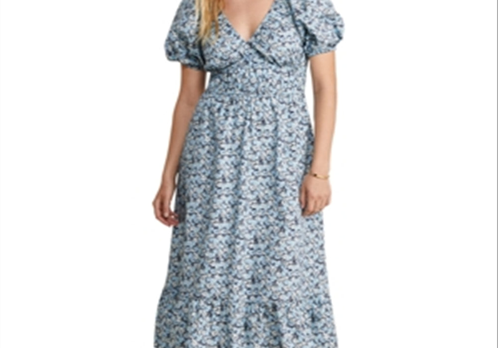 Vineyard Vines Poplin Puff Sleeve Midi Dress