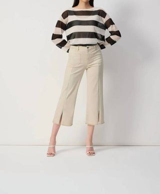 Joseph Ribkoff - Embellished Frayed Hem Culotte Jeans