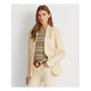 Lauren Ralph Lauren Womens Beige Pocketed Lined Striped Wear To Work Blazer Jacket 10 - All
