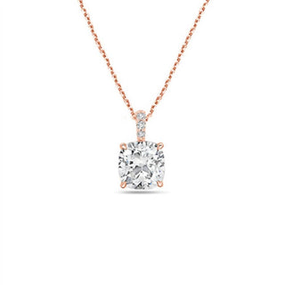 Diana M Jewels - Women's Lab Grown Diamond Solitaire Cushion Pendant Necklace