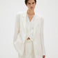 Calvin Klein Womens Notched Collar Belted Blazer Tofu