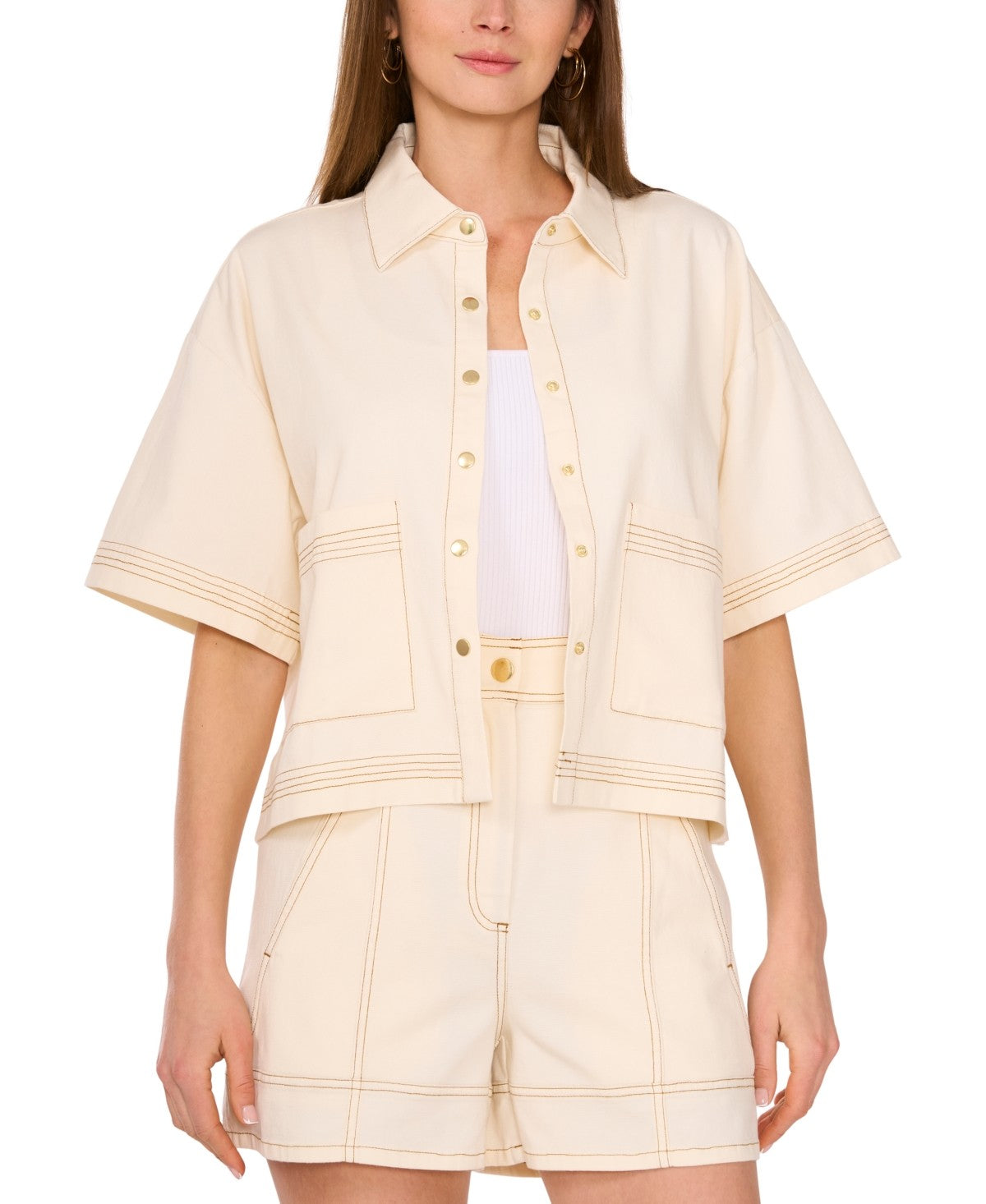 Parker Womens Short Sleeve Stitched Jacket Buttercream
