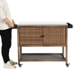 Outdoor Wicker Bar Cart