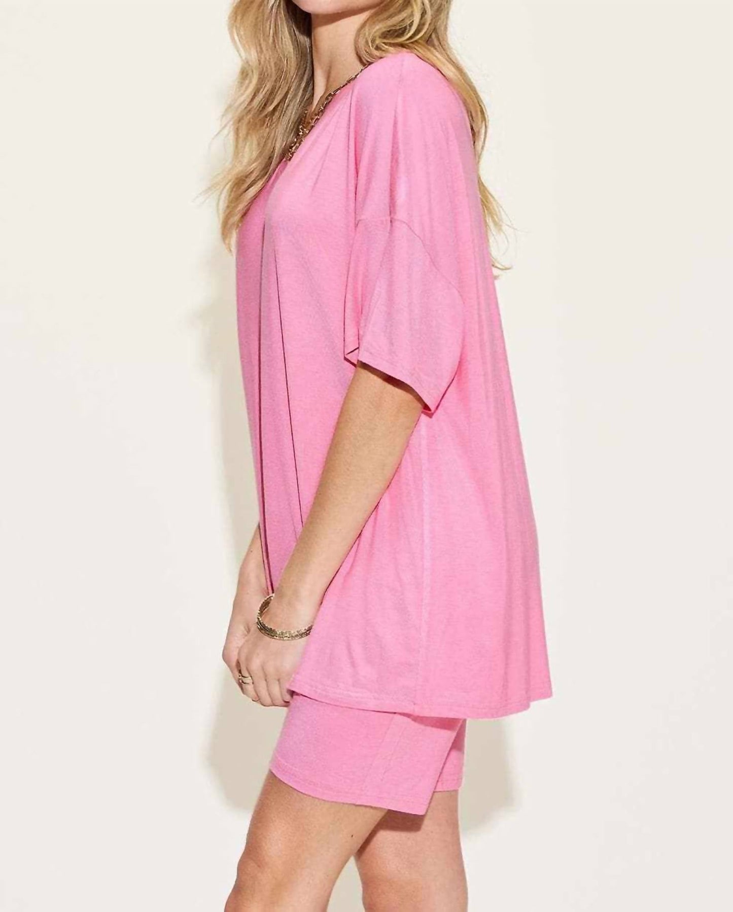 Basic Bae - V-neck T-shirt & Shorts Set