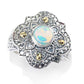 Artisan Silver by Samuel B. 18K Gold Accented 7mm Ethiopian Opal Ring