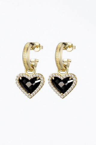 F+H Studios - WHITNEY GEMSTONE HEART EARRINGS