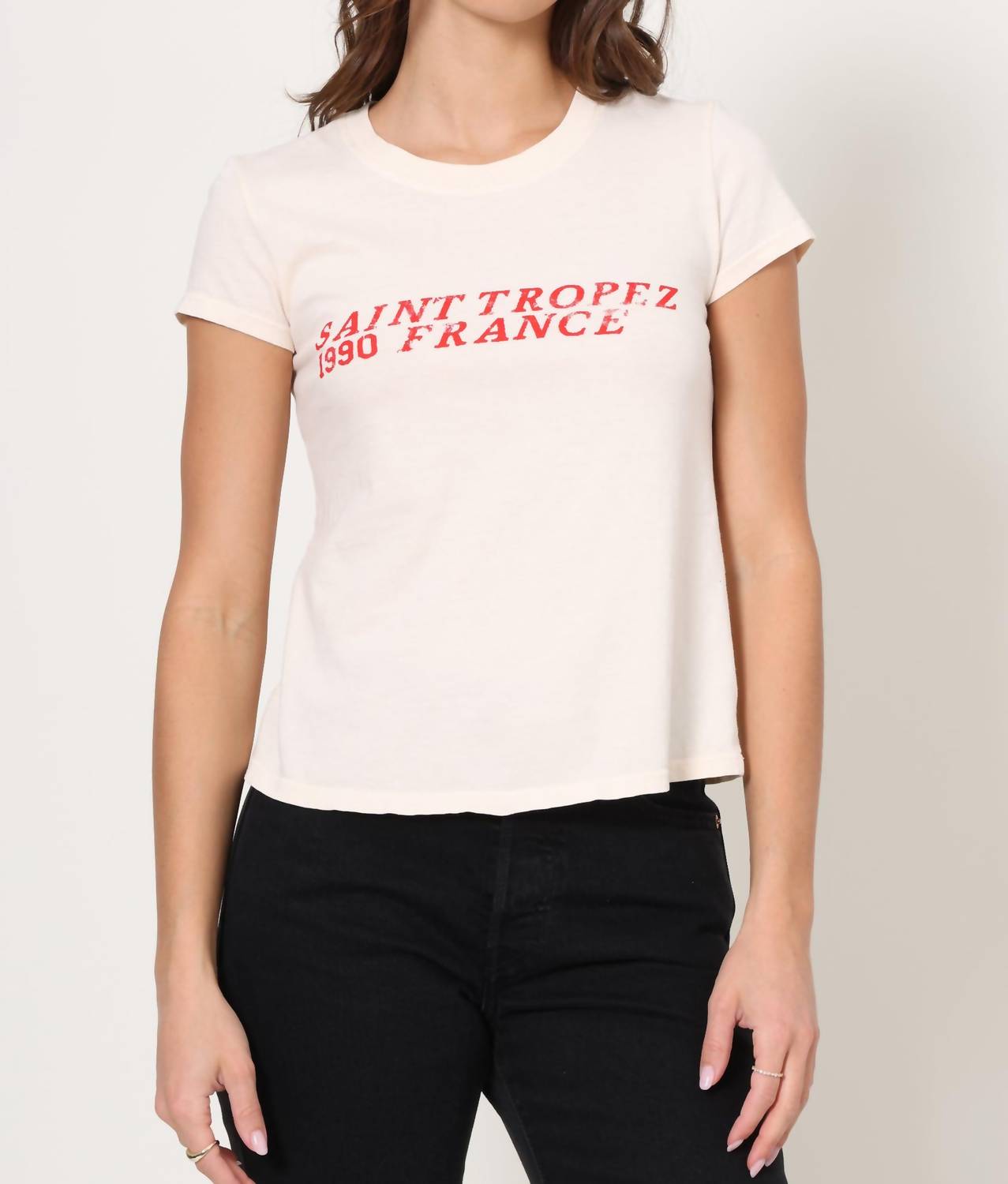 Sunny Somewhere - Saint Tropez 1990 Femme Crew Tee