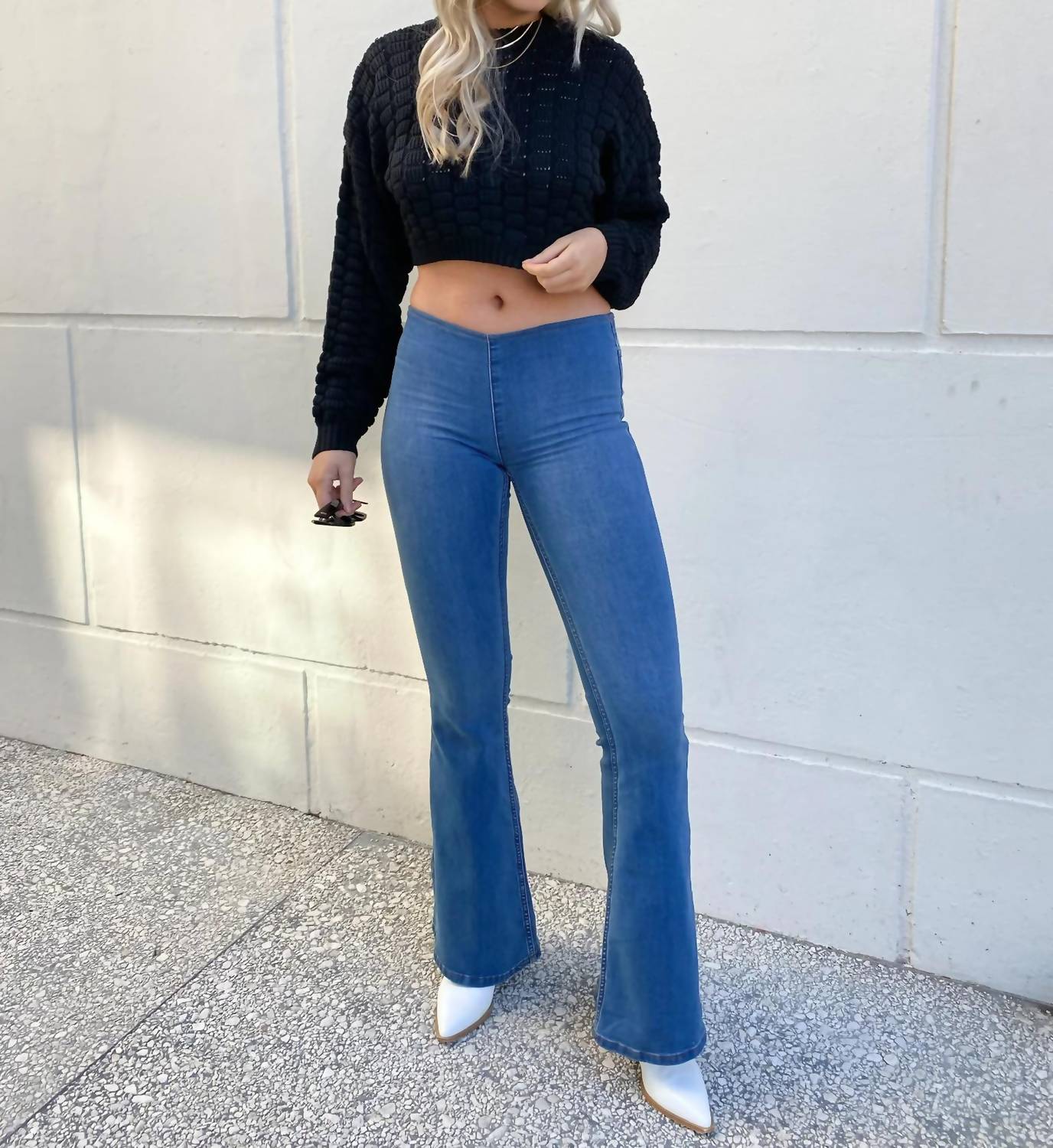 Free People - Women's Penny Pull-On Flare Jeans