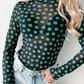 1 The Woman - LUCKY CLOVER MOCK NECK LONG SLEEVE BODYSUIT