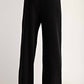Ee:Some - Contrast Waist Straight Leg Pants