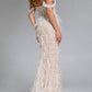 Jovani - Feathered Plunge Gown With Dazzling Embellishments