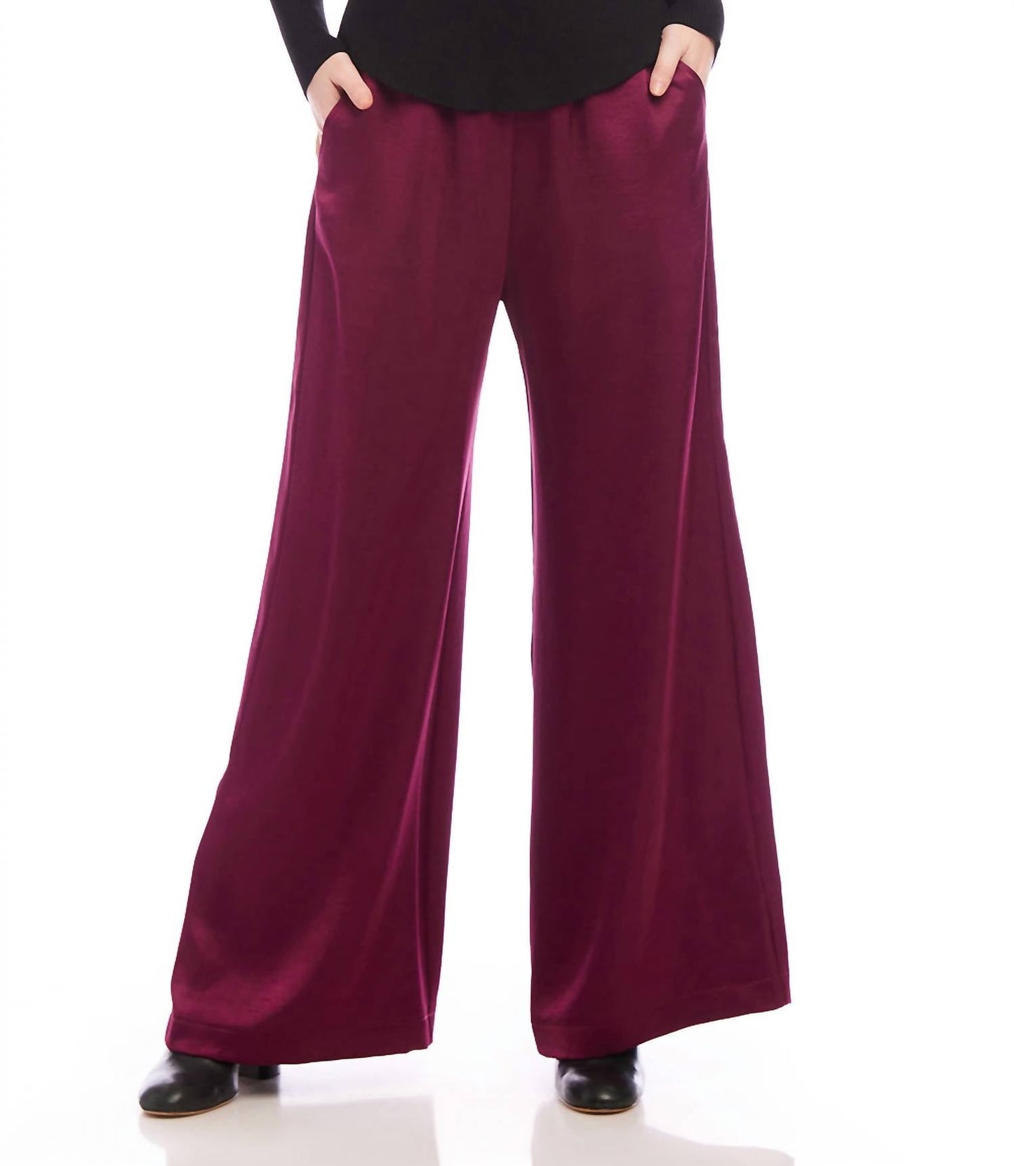 Karen Kane - Women's Wide Leg Satin Pants