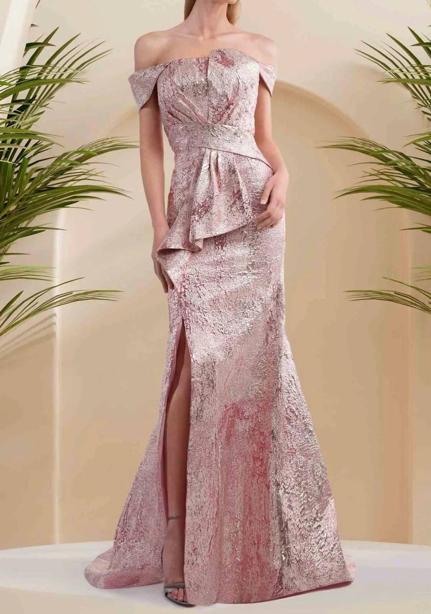 Janique - Drop Off Shoulder Mermaid Gown