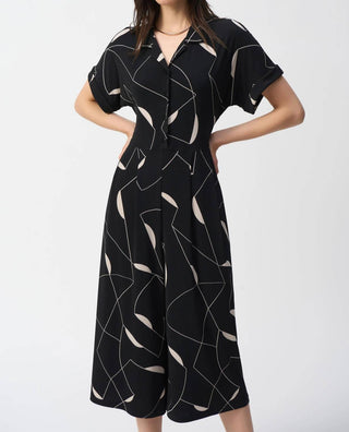 Joseph Ribkoff - Abstract Print Cropped Jumpsuit