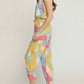 Entro - Geometric Print Tank Jogger Jumpsuit