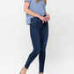 Judy Blue - Mid Rise Classic Crinkle Ankle Detail Skinny Denim Jeans