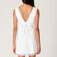 Nia - Celia Plunge V Neck Linen Scalloped Trim Top