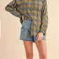 Wishlist - Plaid Raw Edge Detail Shirt