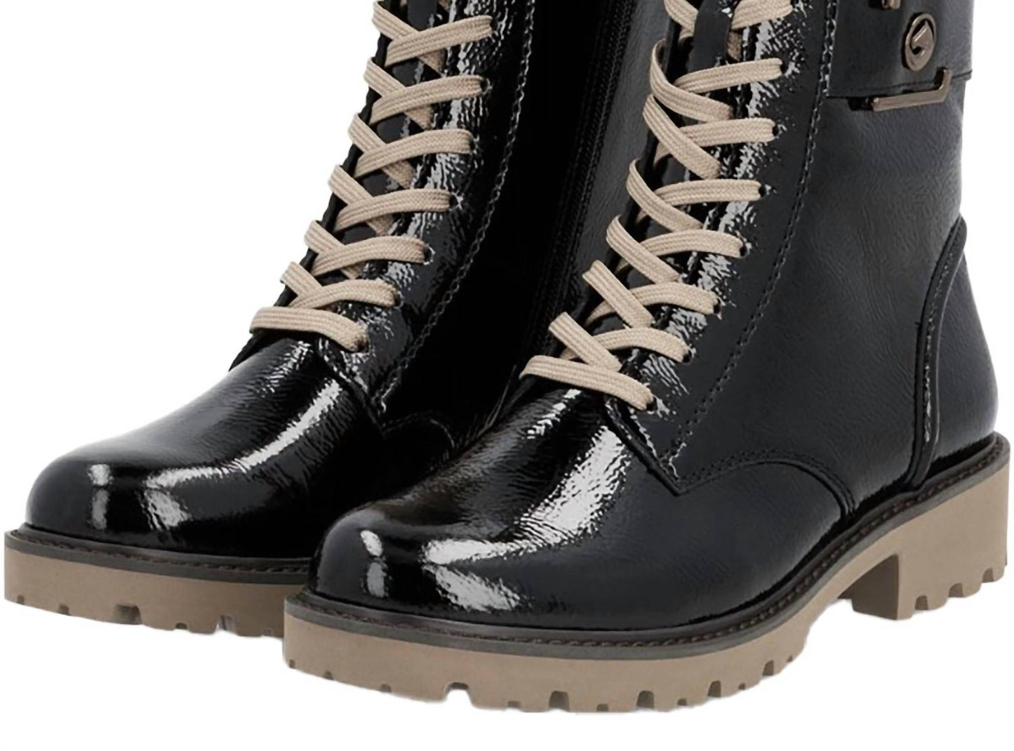 Remonte - Women's Crashlack Patent Leather Lace Up Boots