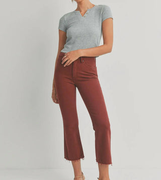 Jbd. - High Rise Crop Flare With Distressed Hem
