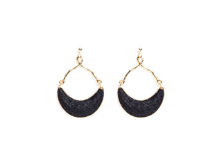 Avenue Chic - Women's Half Moon Python Earrings