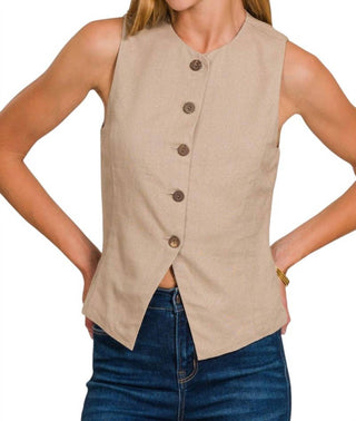 Zenana - Linen Button Vest