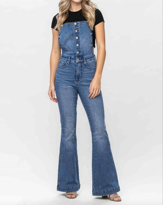 Judy Blue - Tummy Control Overall Flare Jeans