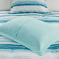 8 Piece Printed Seersucker Comforter and Quilt Set Collection Aqua Full/Queen