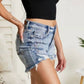 Judy Blue - Mid-rise Rainbow Paint Splash Cut Off Shorts