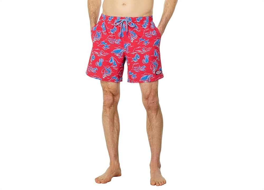 Vineyard Vines Printed Chappy Trunks Red Size XL