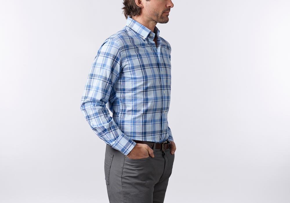 Ledbury The Guyton Plaid Casual Shirt Classic Blue
