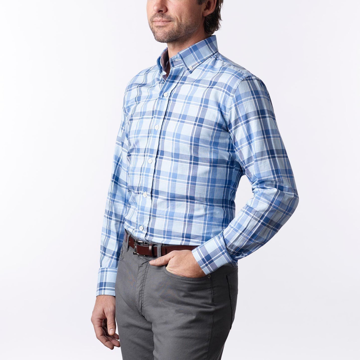 Ledbury The Guyton Plaid Casual Shirt Classic Blue