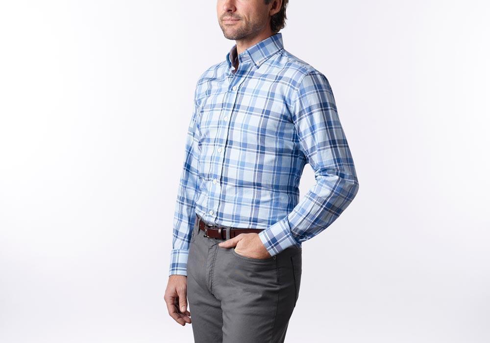 Ledbury The Guyton Plaid Casual Shirt Classic Blue