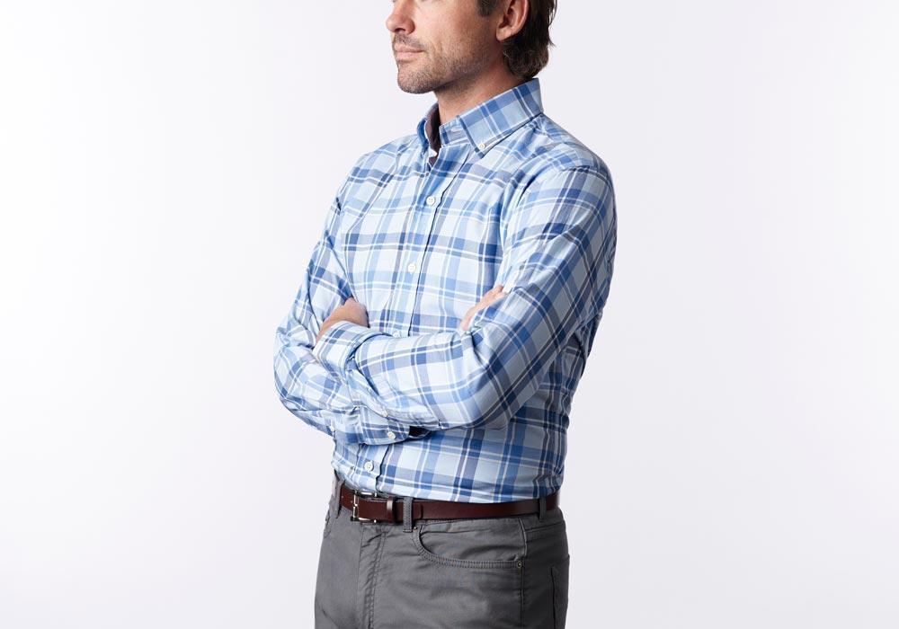Ledbury The Guyton Plaid Casual Shirt Classic Blue