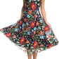 Dress the Population Maren Floral Embroidered Fit and Flare Dress Black Multi Size Small