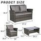4 Pieces Outdoor Patio Furniture Sets Garden Rattan Chair Wicker Set