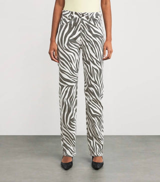 Good American - Zebra Good Icon Straight Leg Jeans