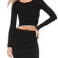 Kendall + Kylie - Compact Long Sleeve Crop Top