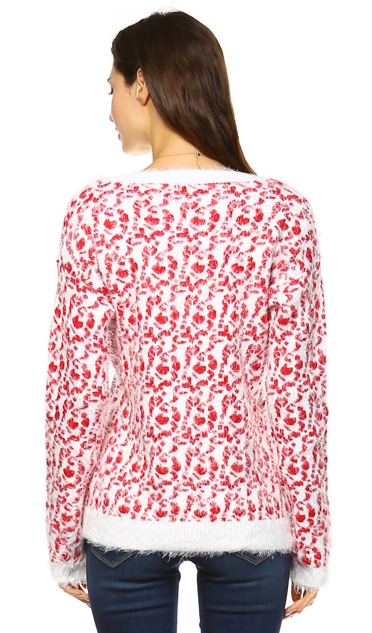 White Mark - Women's Leopard Sweater