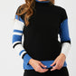 Angel Apparel - Stripe Sleeve Mock Neck Sweater