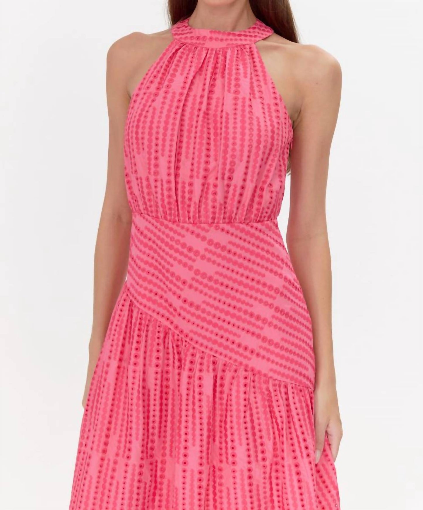 Adelyn Rae - Sophie Embroidered Halter Midi Dress