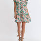 Entro - Leaf Print V-Neck Mini Dress