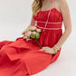 Entro - Scarlet Pink Piping Midi Dress